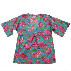 Lilly Pulitzer Penelope Tunic in Blue & Pink Floral, size S - EUC